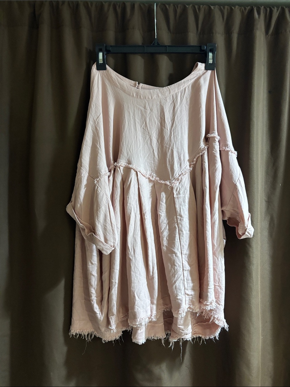 Oli & Hali Dusty Blush Tiered oversized shirt